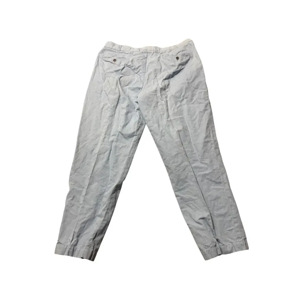 Brooks Brothers Hudson Chino Pants Mens 38x30 Sky Blue Linen Blend Straight Leg